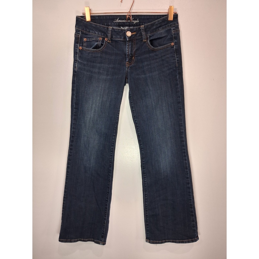 American Eagle Favorite Boyfriend Jeans Womens 6 Dark Wash Low Rise Boot Denim